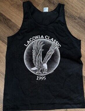 Fruit of the Loom Vintage 1995 Laconia Bike Week Black Tank Adult M